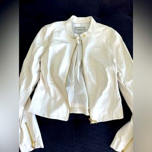 White leather Guess jacket , fits on figure, size S